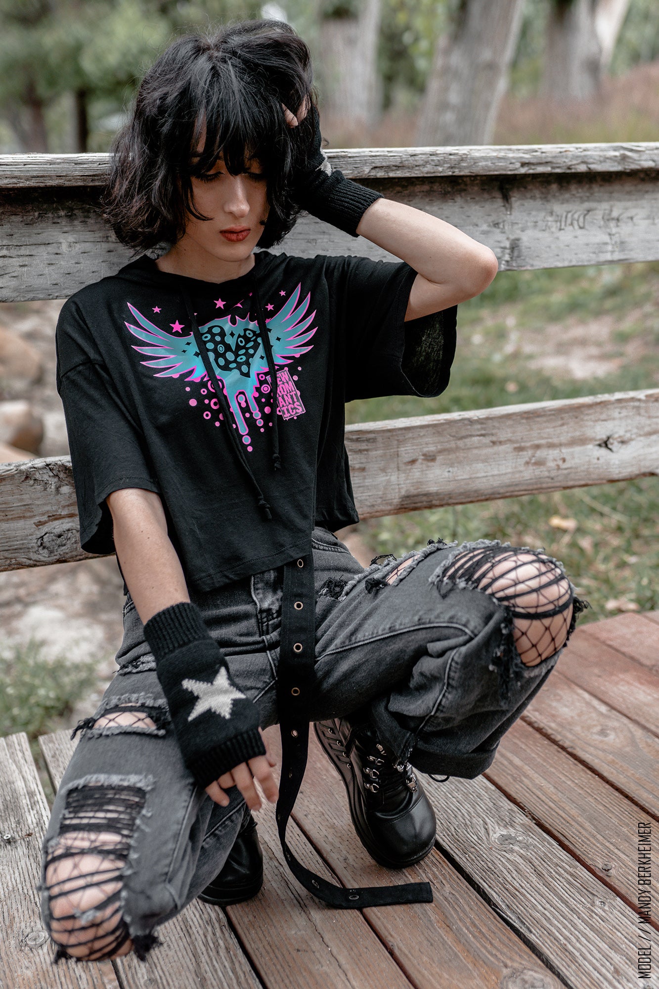 Bleeding Heart Crop Top Pullover Hoodie