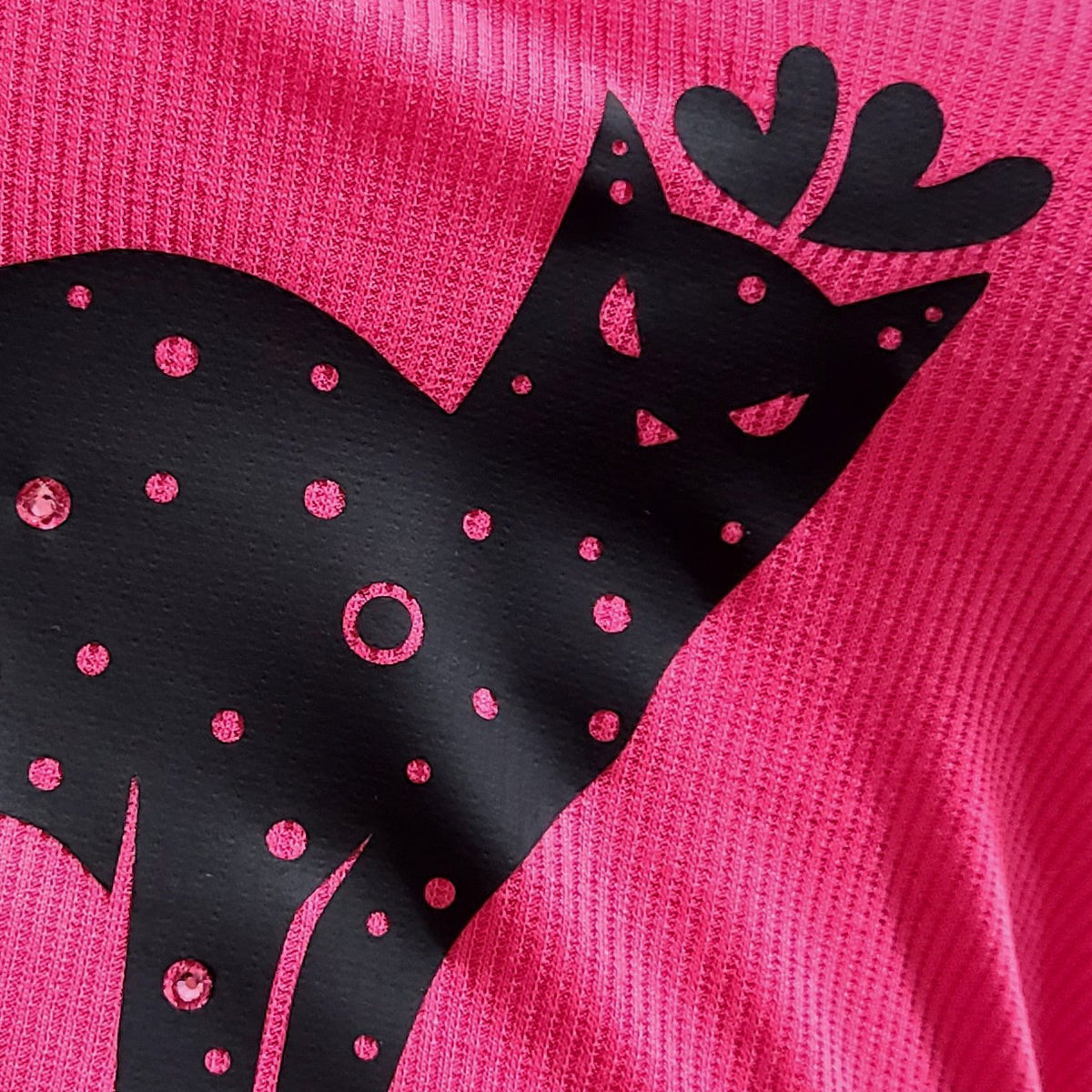Black Cat Polka-Dot Graphic