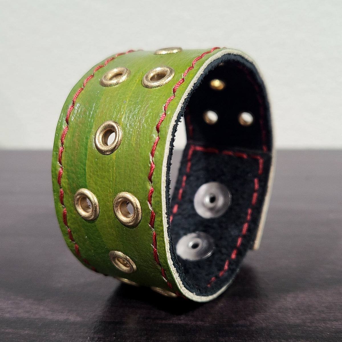 Premiere Avocado Green Leather Bracelet