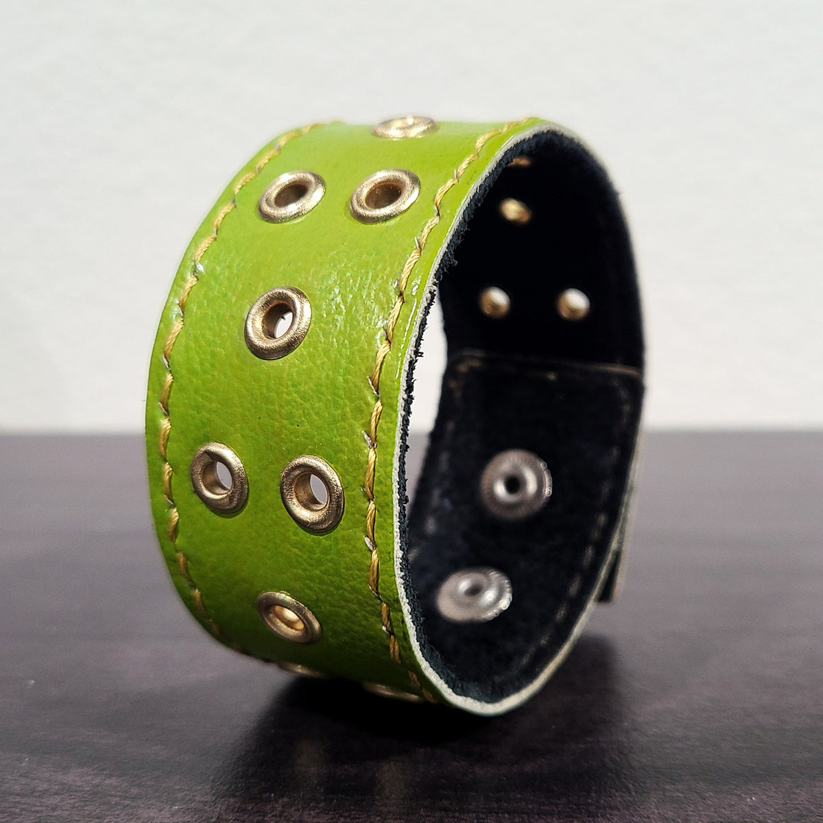 Premiere Avocado Green Leather Bracelet