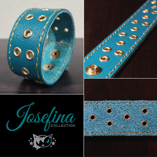 Dark Teal Leather Bracelet