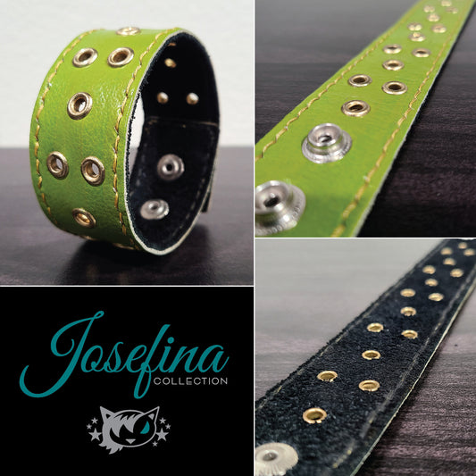 Avocado Green Leather Bracelet